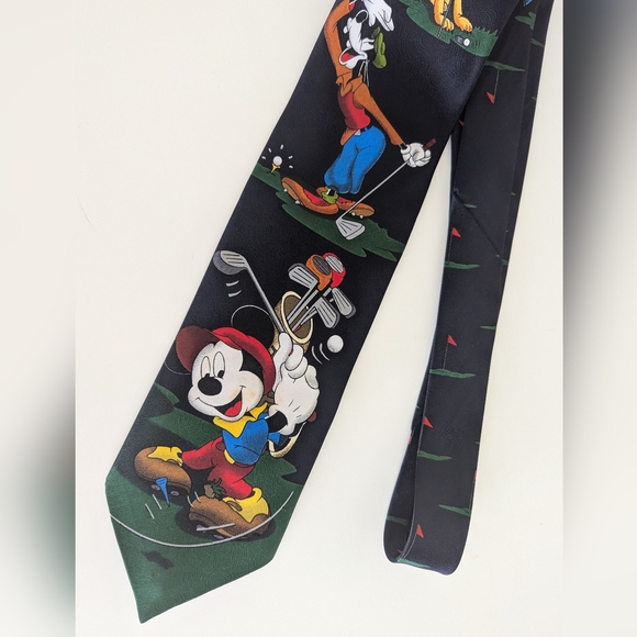 Mickey Mouse Golfer Necktie Tie MICKEY UNLIMITED Disney Golf Gift Pluto Goofy - Picture 5 of 11